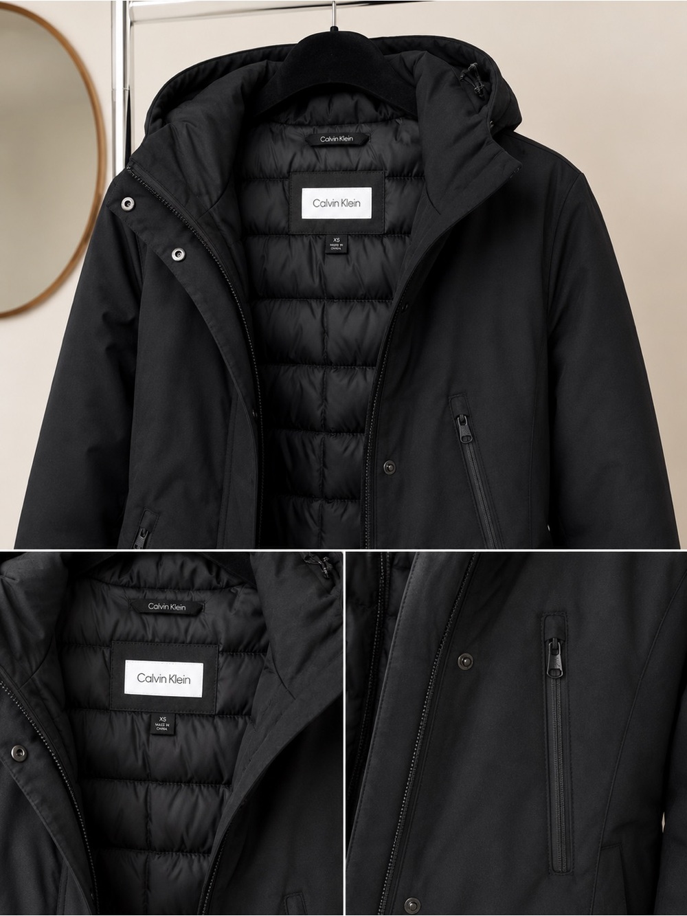 Men's Black Hooded Waterproof Jacket
